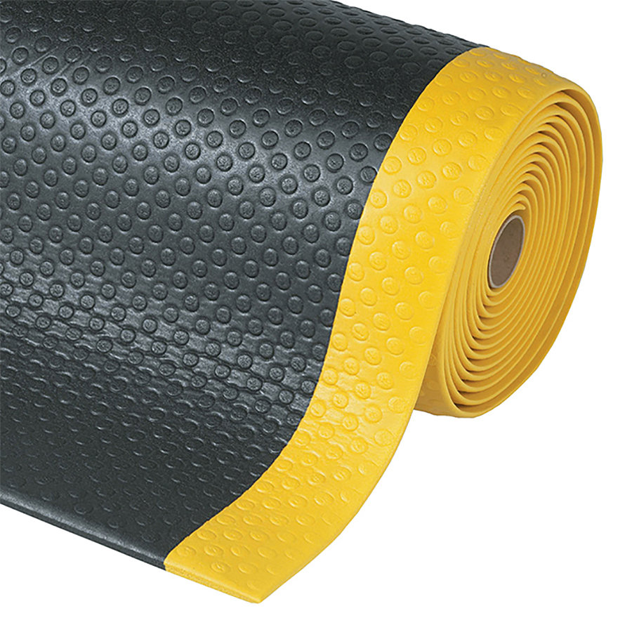 Černo-žlutá protiúnavová rohož Bubble Sof-Tred - délka 91 cm, šířka 60 cm, výška 1,27 cm