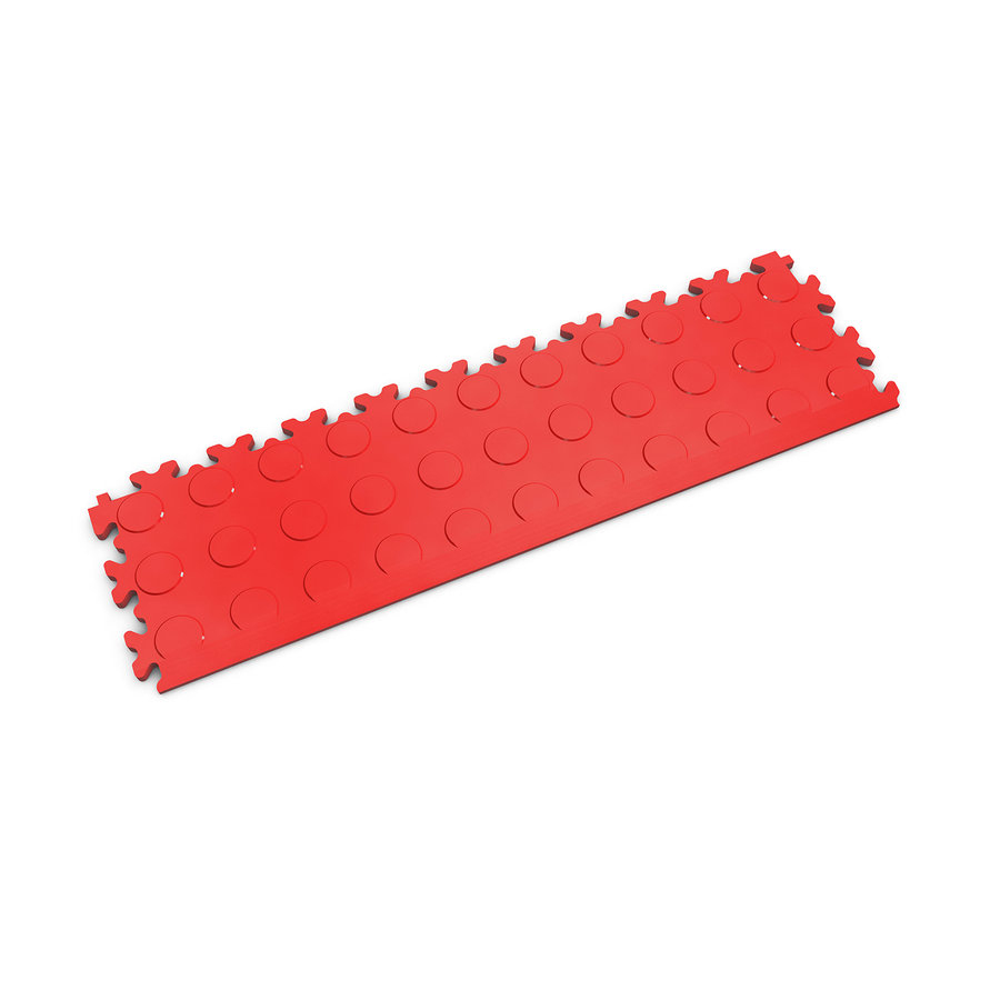 Červený PVC vinylový nájezd Fortelock Industry Ultra (penízky) - délka 51 cm, šířka 14 cm, výška 1 cm