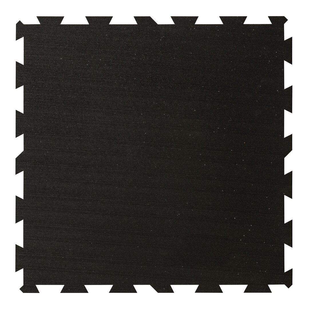 Černá gumová modulová puzzle dlažba (střed) FLOMA IceFlo SF1100 - délka 100 cm, šířka 100 cm, výška 1,6 cm