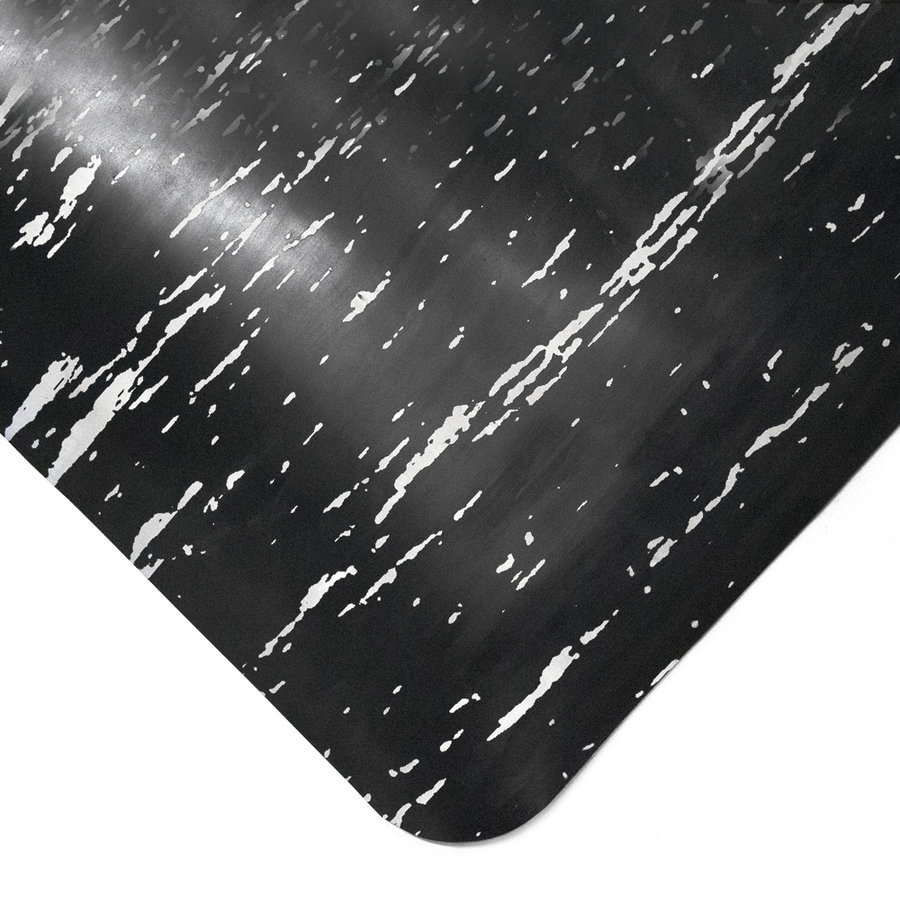 Černá gumová protiúnavová rohož FLOMA Marble - 90 x 90 x 1,4 cm