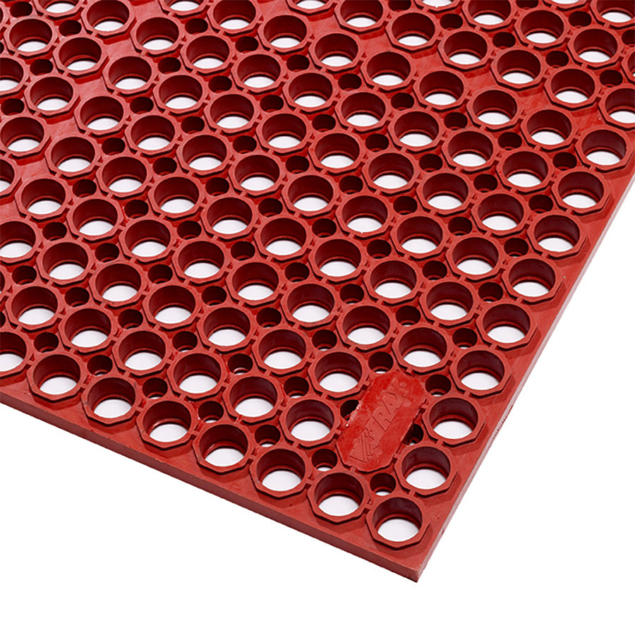 Červená gumová protiúnavová rohož Sanitop Deluxe Red - délka 91 cm, šířka 152 cm, výška 2 cm