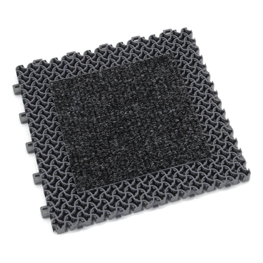 Šedá plastová textilní zátěžová vstupní rohož Modular 9900 - Aqua 75 - délka 30 cm, šířka 30 cm, výška 2,19 cm
