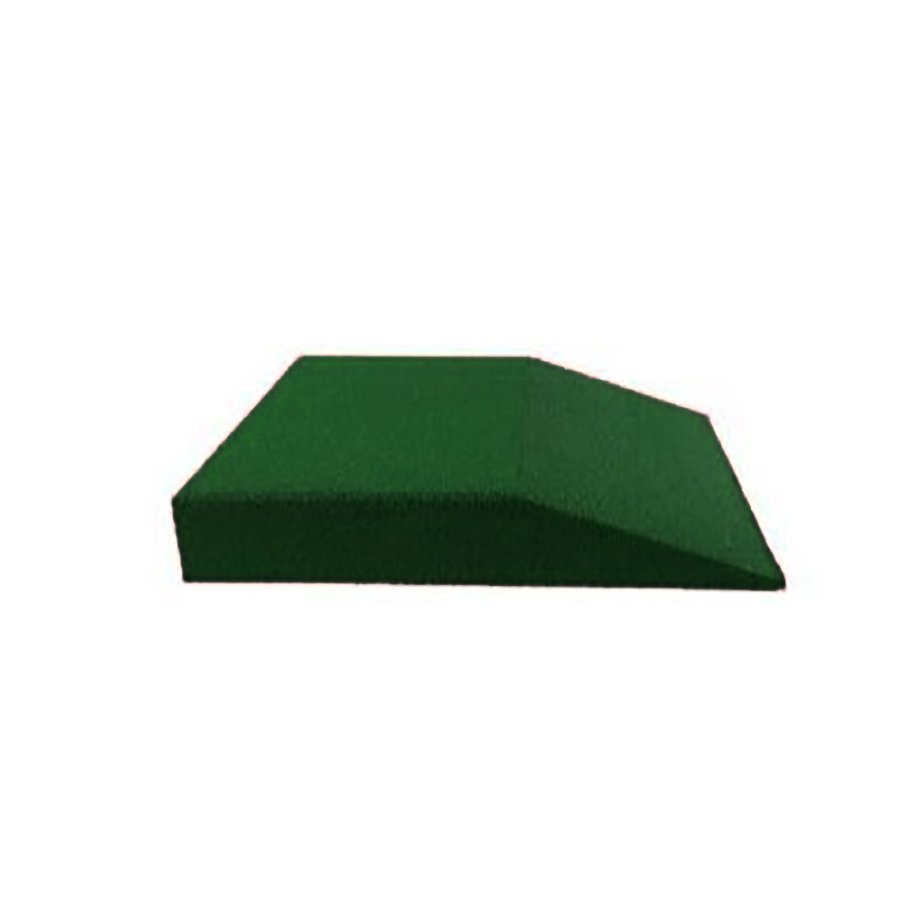 Zelená gumová krajová dopadová dlaždice (V100/R00) FLOMA - délka 50 cm, šířka 50 cm a výška 10 cm 