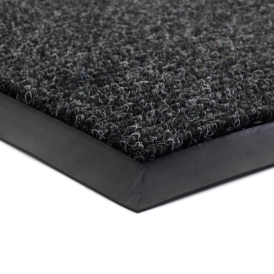 Černá textilní zátěžová vstupní rohož FLOMA Catrine - délka 110 cm, šířka 160 cm, výška 1,35 cm