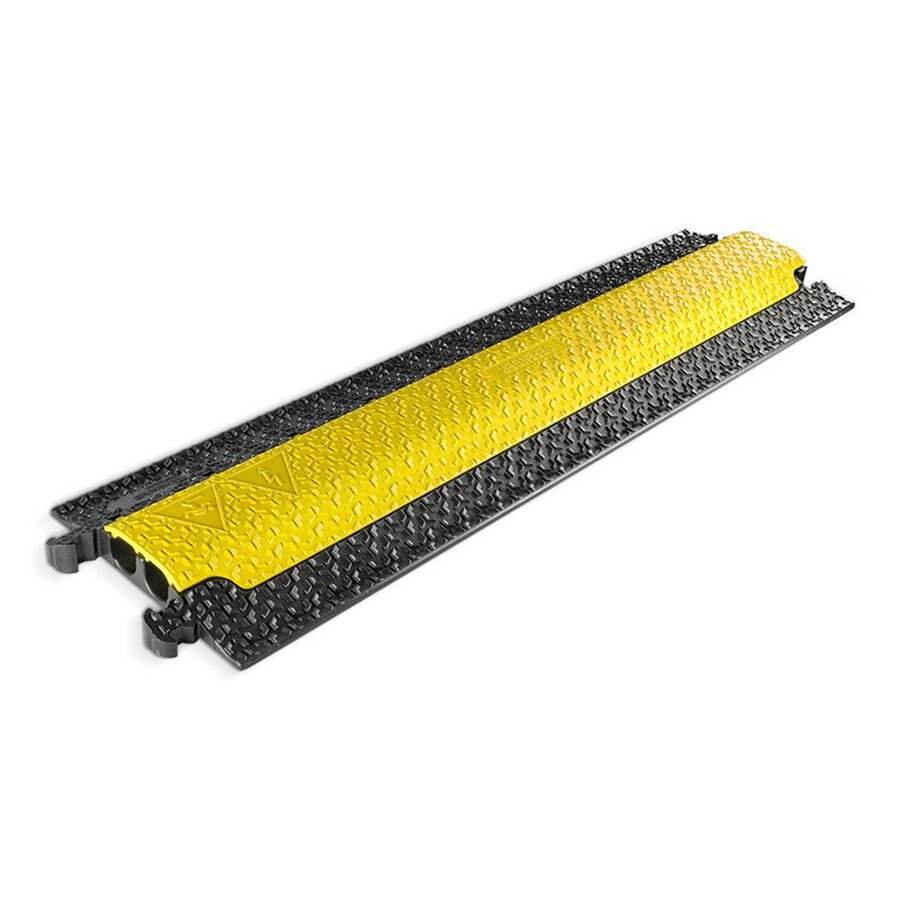 Černo-žlutý plastový kabelový most s transparentním víkem DEFENDER MICRO 2 LUX - délka 100,5 cm, šířka 27,3 cm, výška 4,5 cm