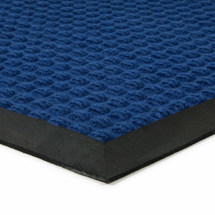 Modrá textilní gumová vstupní rohož FLOMA Little Squares - délka 120 cm, šířka 180 cm, výška 0,8 cm