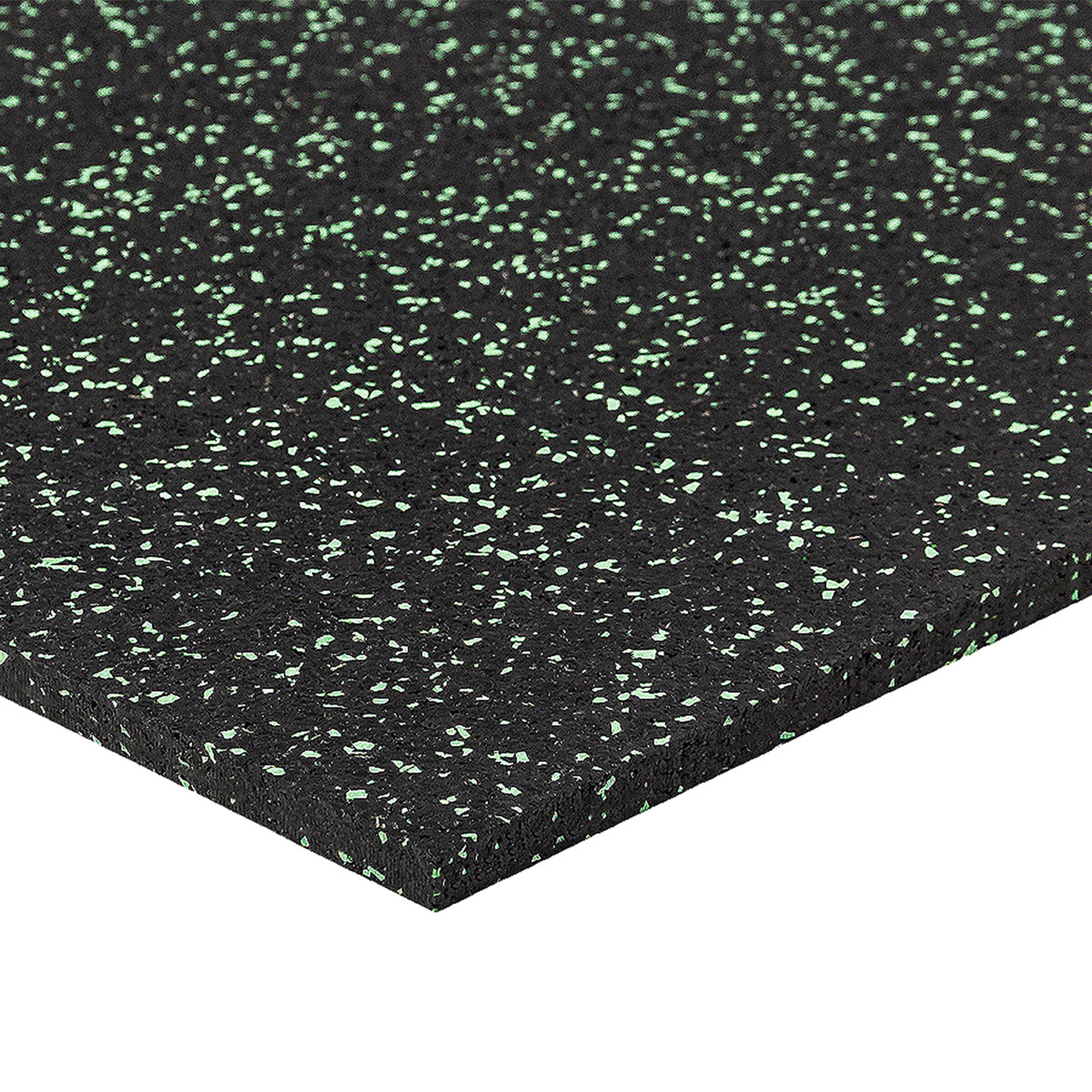 Černo-zelená podlahová guma (puzzle - roh) FLOMA FitFlo SF1050 - délka 100 cm, šířka 100 cm, výška 1 cm