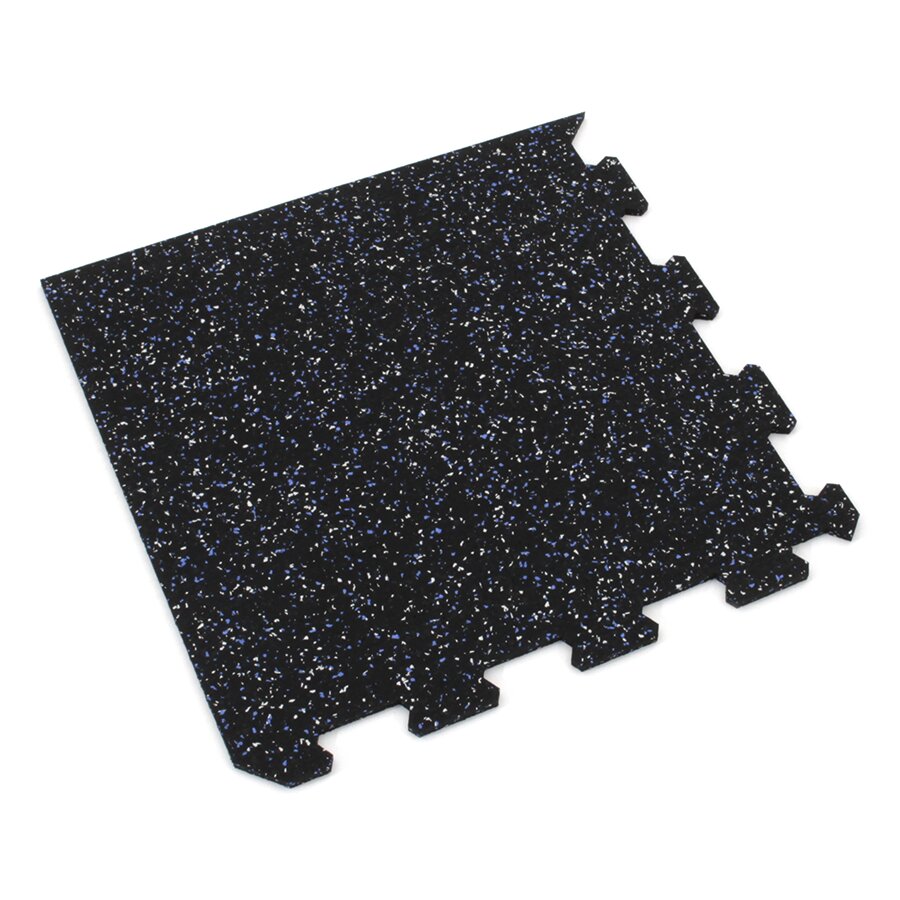 Černo-bílo-modrá gumová modulová puzzle dlažba (roh) FLOMA IceFlo SF1100 - 100 x
