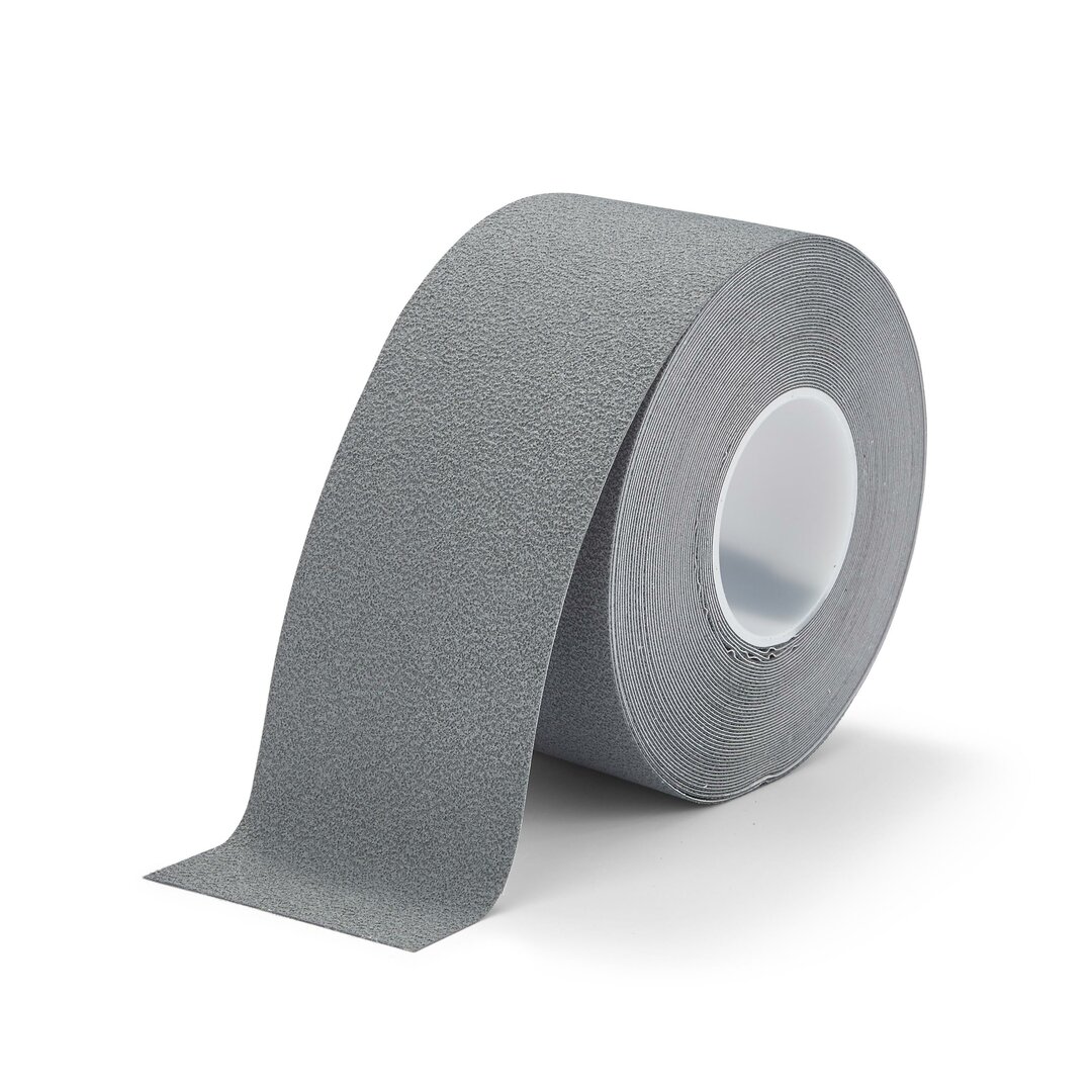 Šedá plastová protiskluzová páska FLOMA Cushion Grip - 18,3 m x 10 cm a tloušťka