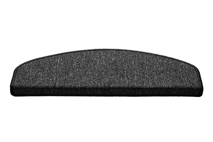 Černý kobercový půlkruhový nášlap na schody Paris - délka 25 cm, šířka 65 cm
