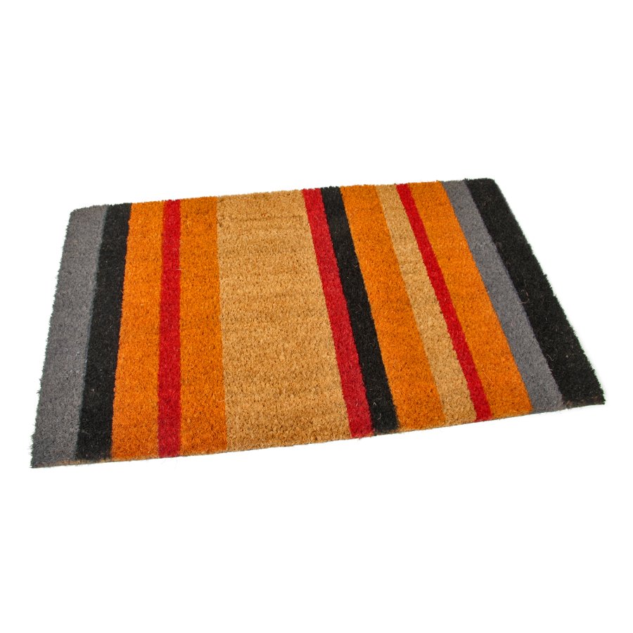 Kokosová vstupní venkovní čistící rohož Stripes, FLOMA - délka 45 cm, šířka 75 cm a výška 1,7 cm 