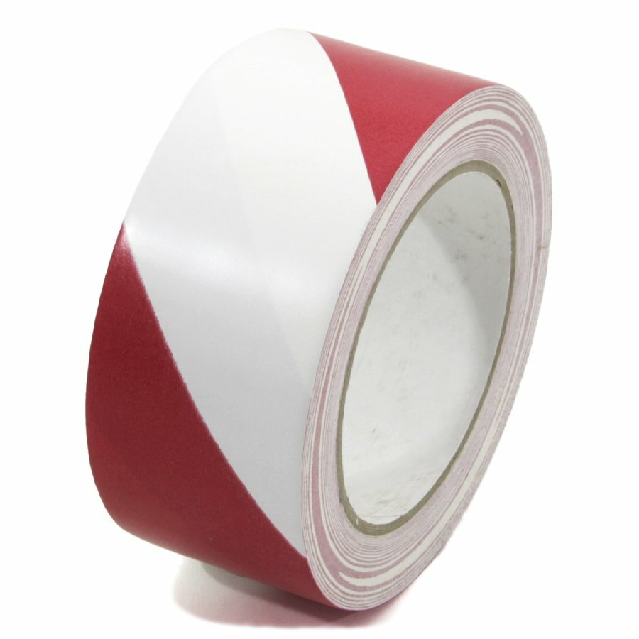 Červeno-bílá pravá výstražná páska ALU - délka 45 m, šířka 5 cm