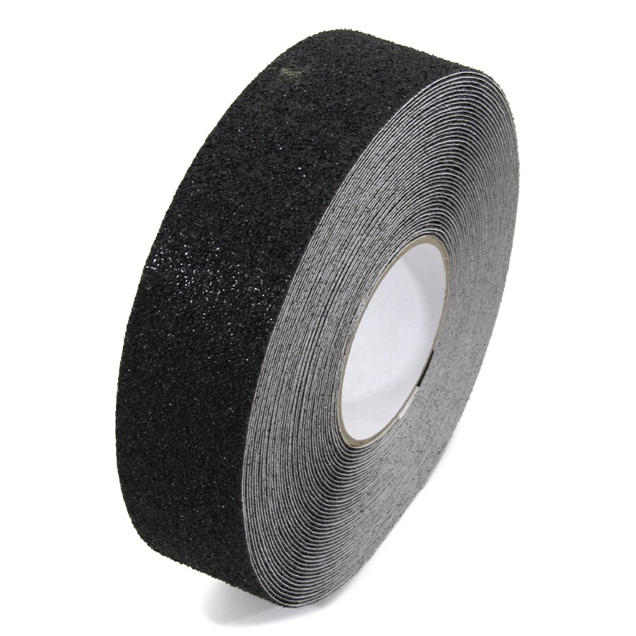 Černá korundová protiskluzová páska FLOMA Extra Super - 18,3 m x 5 cm a tloušťka