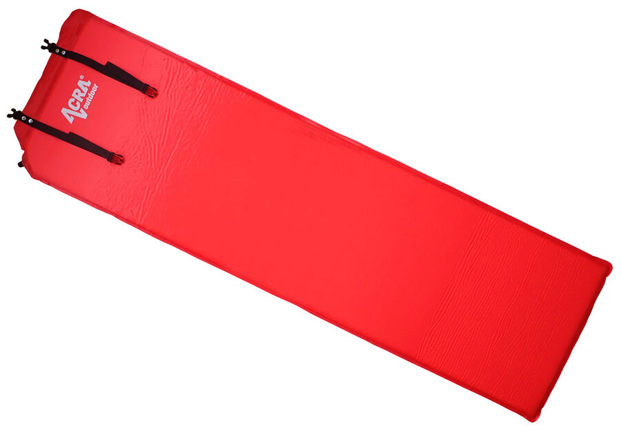 Červená samonafukovací karimatka - délka 186 cm, šířka 53 cm, výška 3 cm