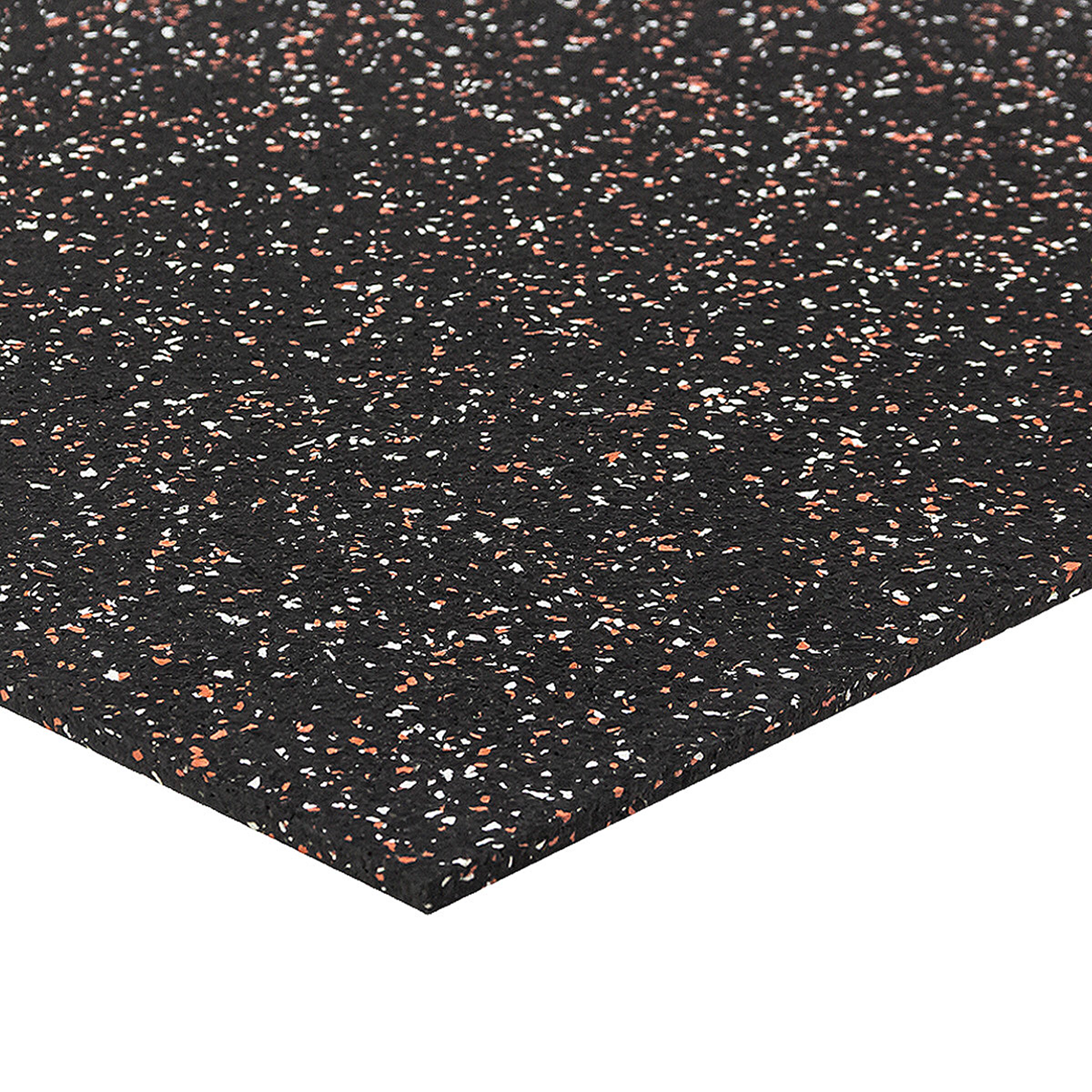 Černo-bílo-červená podlahová guma (puzzle - okraj) FLOMA FitFlo SF1050 - délka 50 cm, šířka 50 cm, výška 0,8 cm