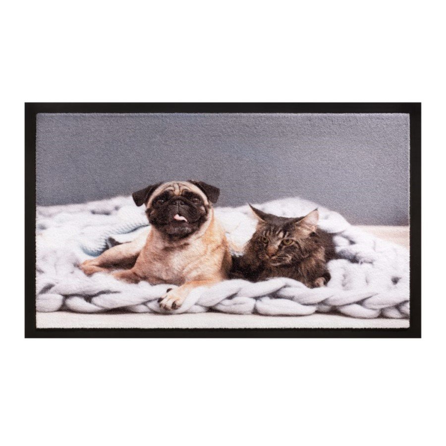 Vnitřní čistící vstupní rohož FLOMA Image Cat&Dog - 40 x 60 x 0,5 cm