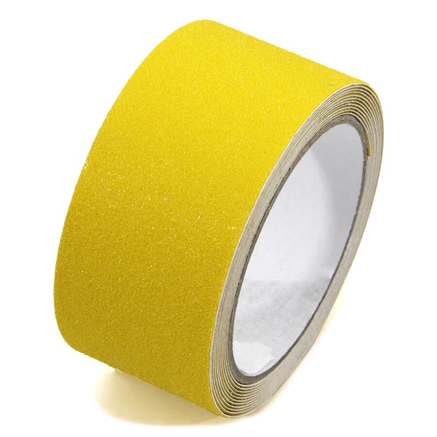 Žlutá korundová protiskluzová páska FLOMA Standard - 3 m x 5 cm a tloušťka 0,7 m