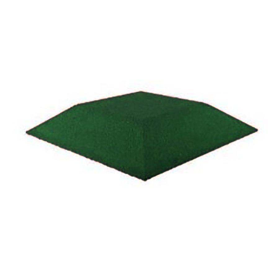 Zelená gumová krajová dopadová dlaždice (roh) (V80/R00) FLOMA - délka 50 cm, šířka 50 cm a výška 8 cm 
