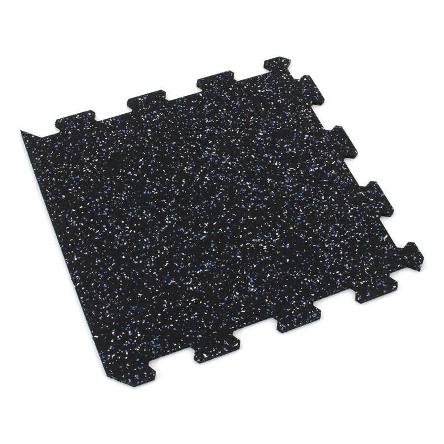 Černo-bílo-modrá gumová modulová puzzle dlažba (okraj) FLOMA FitFlo SF1050 - 100