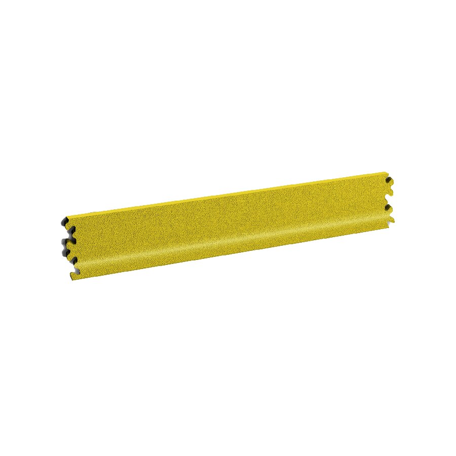 Žlutá PVC vinylová soklová podlahová lišta Fortelock Industry (kůže) - délka 51 cm, šířka 10 cm, tloušťka 0,7 cm