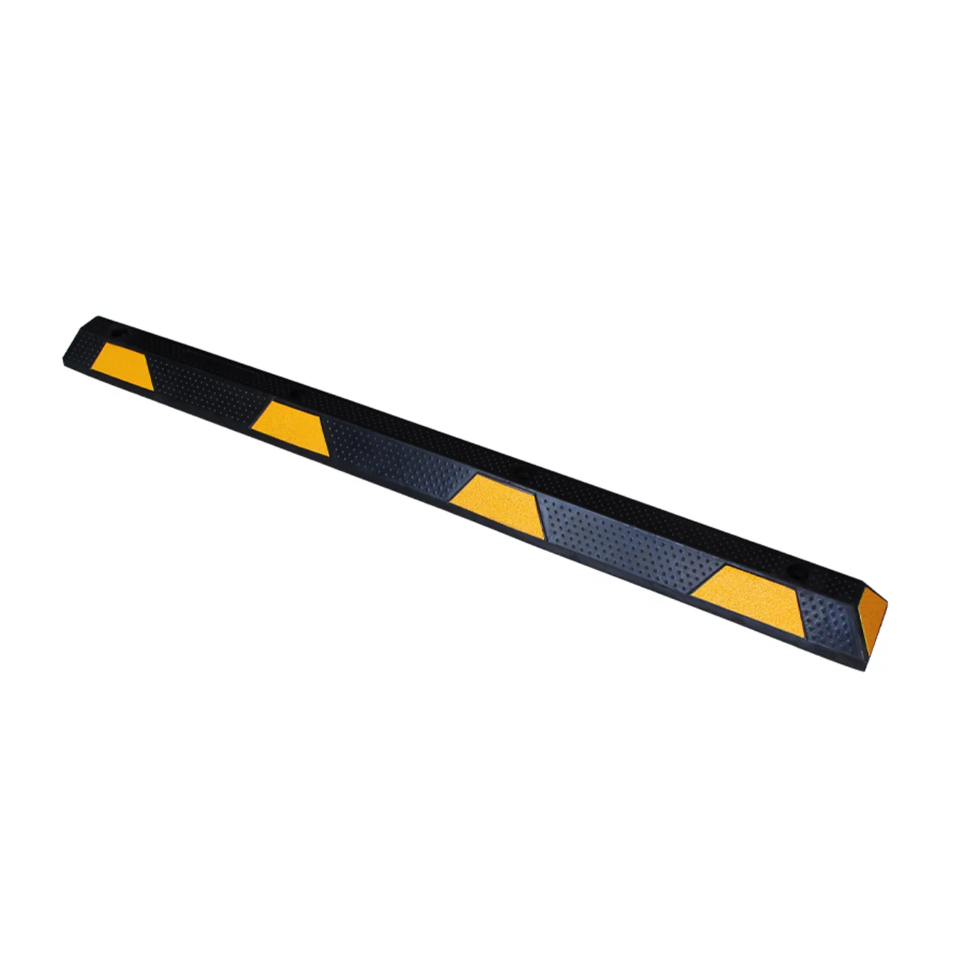 Černo-žlutý gumový parkovací doraz FLOMA WS44 - 183 x 15 x 10 cm