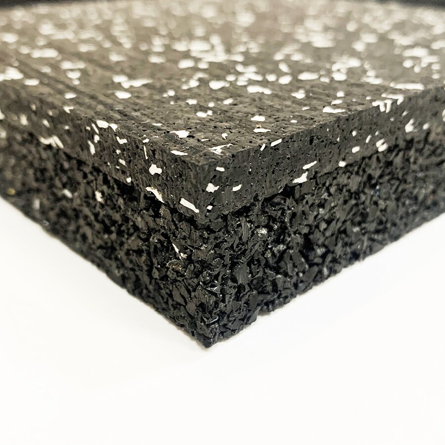 Černo-bílá dvouvrstvá antivibrační guma (deska) FLOMA Sandwich - 100 x 100 x 3,8