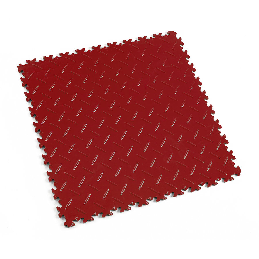 Červená PVC vinylová zátěžová dlažba Fortelock Industry Ultra (diamant) - délka 51 cm, šířka 51 cm, výška 1 cm