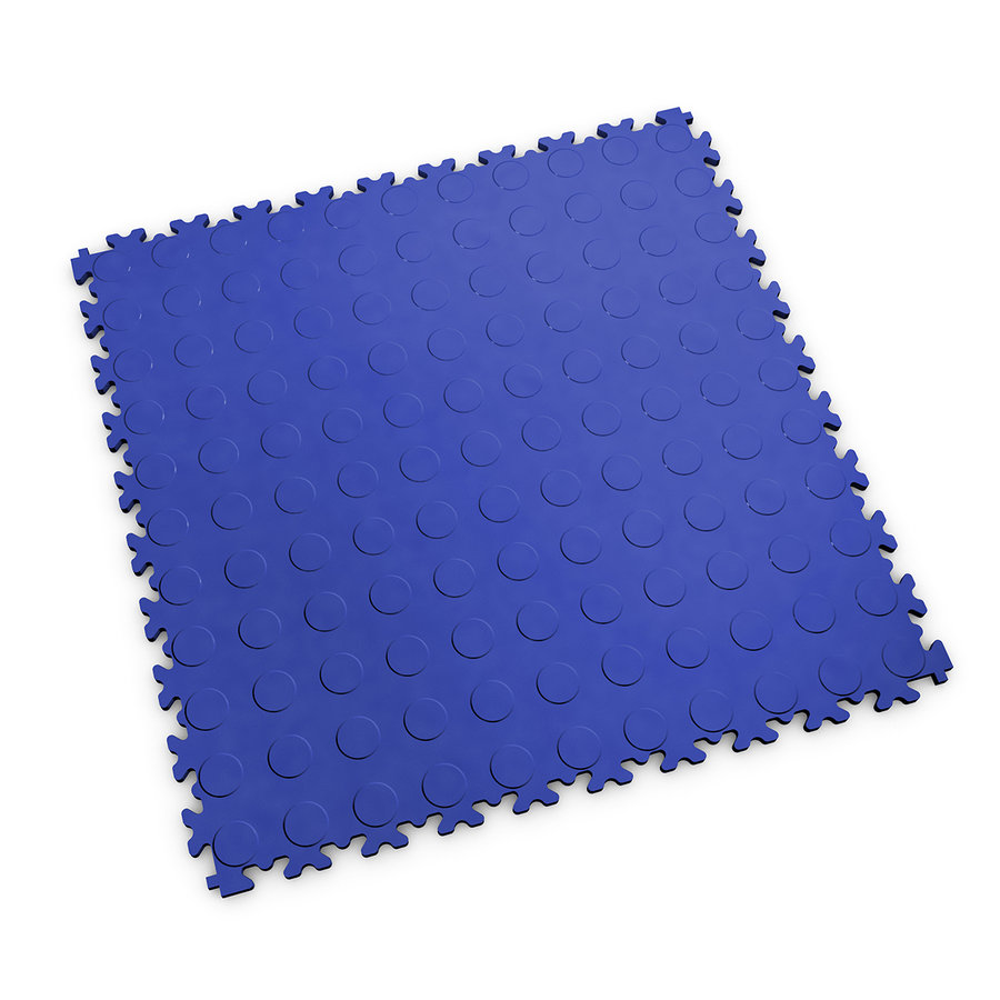 Modrá PVC vinylová zátěžová dlažba Fortelock Industry Ultra (penízky) - délka 51 cm, šířka 51 cm, výška 1 cm