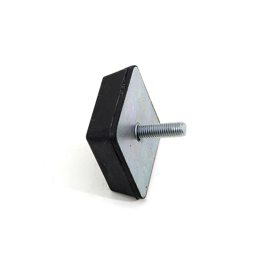 Černý gumový doraz tvaru komolého jehlanu se šroubem FLOMA - 8 x 8 x 3 cm
