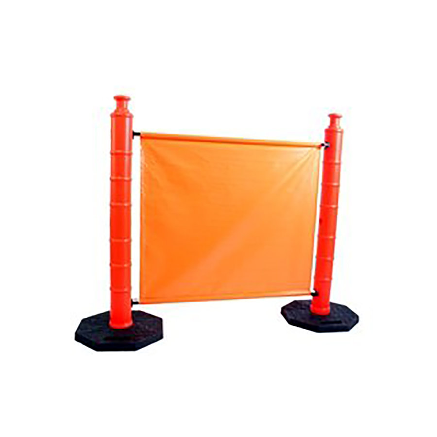 Oranžová plastová mobilní zábrana - délka 152 cm, výška 115 cm