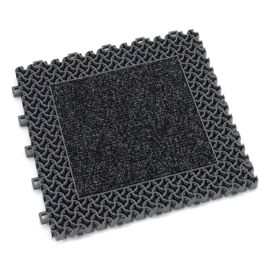 Šedá plastová textilní zátěžová vstupní rohož Modular 9900 - Aqua 95 - 30 x 30 x