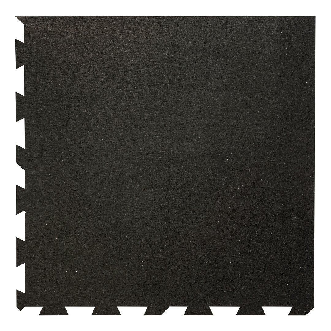Černá podlahová guma (puzzle - roh) FLOMA IceFlo SF1100 - délka 100 cm, šířka 100 cm, výška 1,6 cm