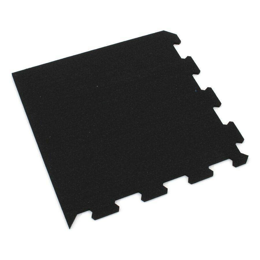 Černá gumová modulová puzzle dlažba (roh) FLOMA FitFlo SF1050 - 47,8 x 47,8 x 0,