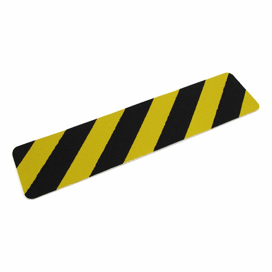 Černo-žlutá korundová protiskluzová páska (pás) pro nerovné povrchy FLOMA Conformable Hazard - délka 15 cm, šířka 61 cm, tloušťka 1,1 mm