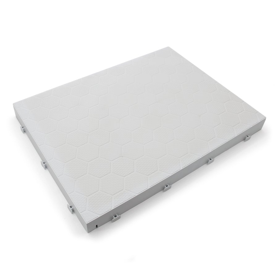 Bílá plastová terasová dlažba Linea Premium - délka 100 cm, šířka 75 cm, výška 8 cm