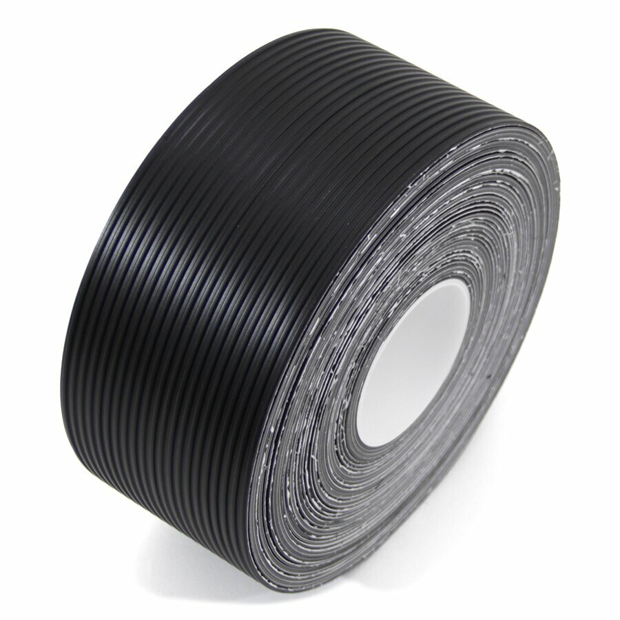 Černá gumová ochranná protiskluzová páska FLOMA Ribbed - 18,3 m x 10 cm a tloušť