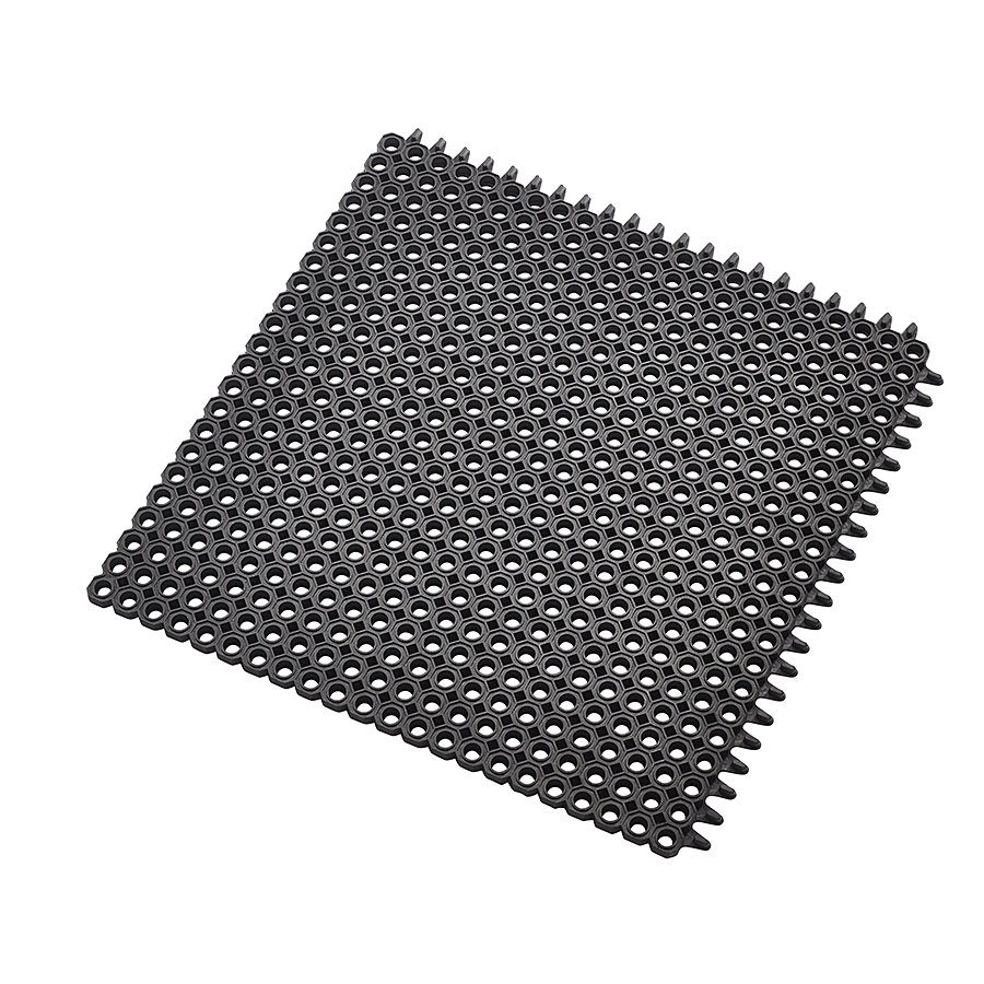 Černá gumová čistící vstupní rohož Master Flex D12 Nitrile FR - 50 x 50 x 1,2 cm