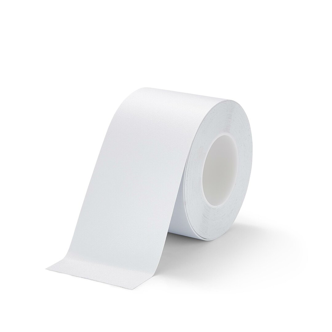 Bílá plastová voděodolná protiskluzová páska FLOMA Resilient Standard - 18,3 m x