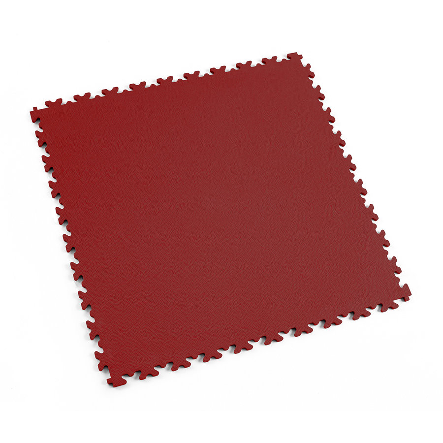 Červená PVC vinylová zátěžová dlažba Fortelock Industry Ultra (kůže) - délka 51 cm, šířka 51 cm, výška 1 cm