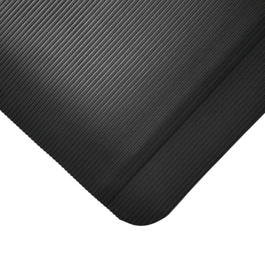 Černá gumová průmyslová protiúnavová rohož - délka 15,3 m, šířka 90 cm a výška 1 cm 