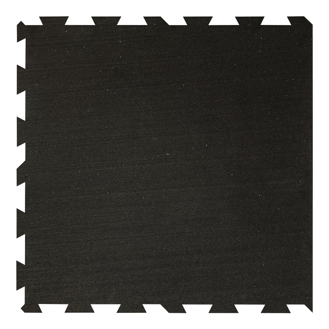 Černá gumová modulová puzzle dlažba (okraj) FLOMA IceFlo SF1100 - 100 x 100 x 1,6 cm