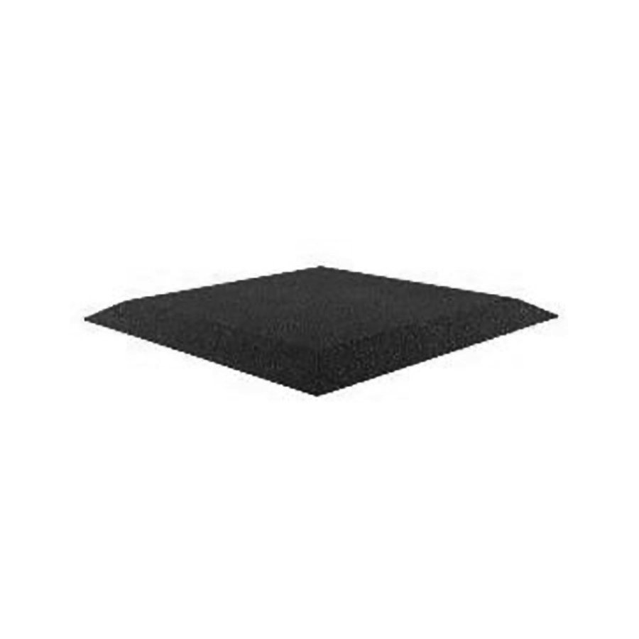 Černá gumová krajová dopadová dlaždice (V30/R00) (roh) FLOMA - délka 50 cm, šířka 50 cm a výška 3 cm 