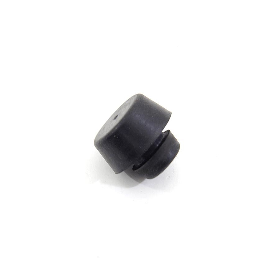 Černý pryžový doraz nástrčný do díry FLOXO - průměr 2,8 cm, výška 1,3 cm a výška krku 0,4 cm 