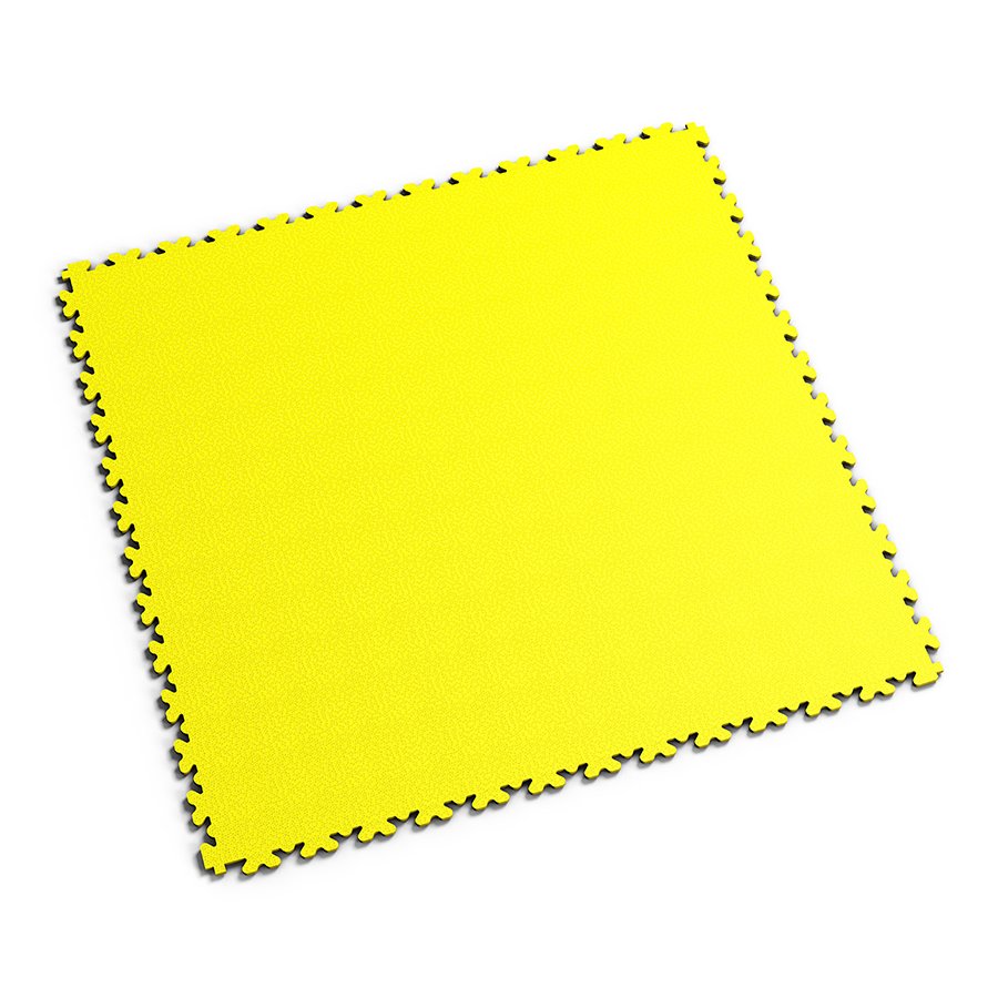 Žlutá PVC vinylová zátěžová dlažba Fortelock XL (hadí kůže) - délka 65,3 cm, šířka 65,3 cm, výška 0,4 cm