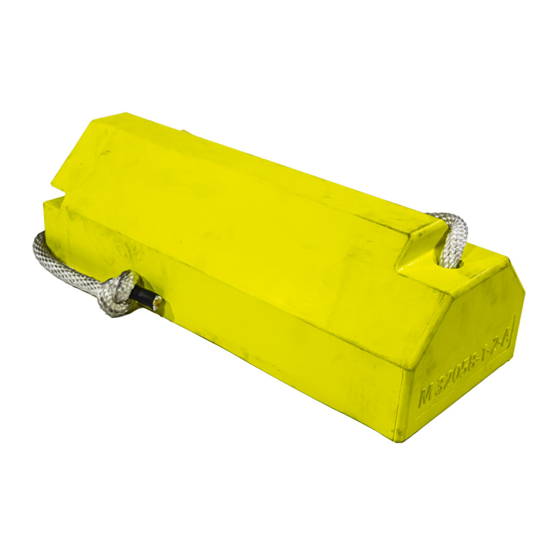 Žlutý plastový zakládací klín s lanem AC6820-LR - 50,5 x 20 x 15 cm