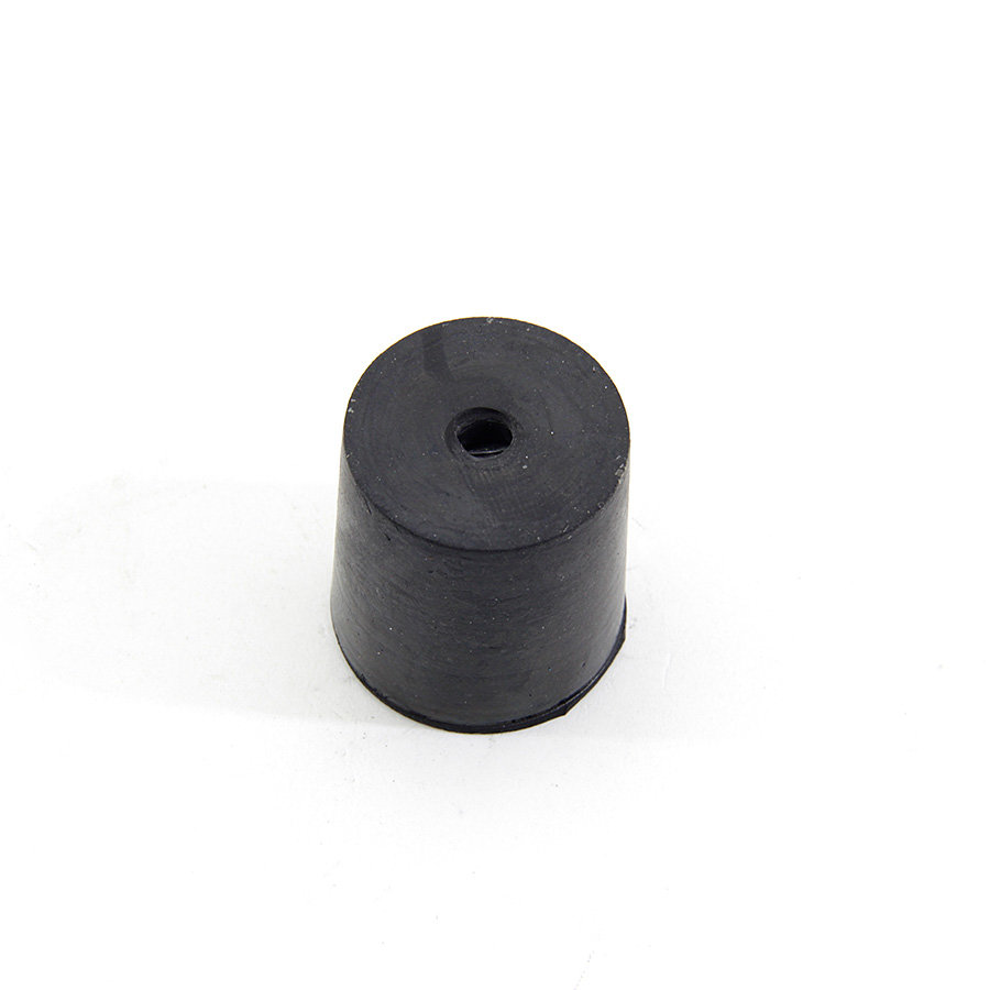 Černý gumový válcový doraz s dírou pro šroub FLOMA - průměr 3 cm x 3 cm