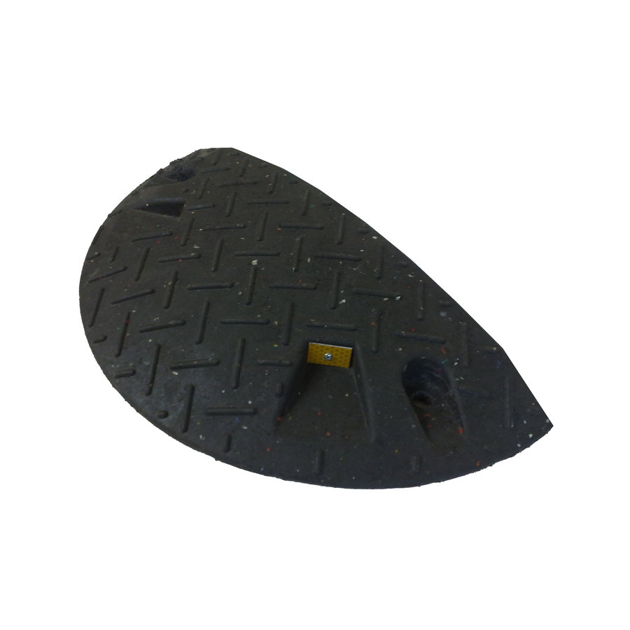 Černý plastový koncový zpomalovací práh - 10 km / hod - délka 21,5 cm, šířka 43 cm, výška 6 cm