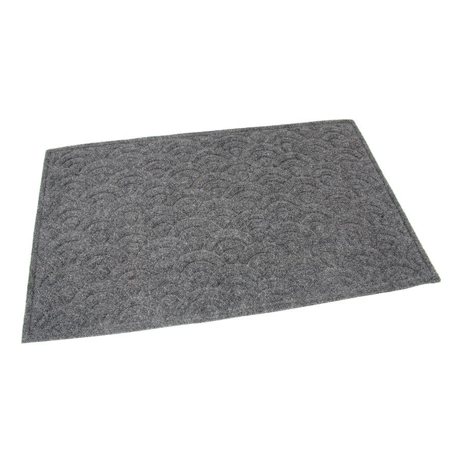Antracitová textilní vstupní venkovní čistící rohož Circles, FLOMA - délka 45 cm, šířka 75 cm a výška 1 cm 