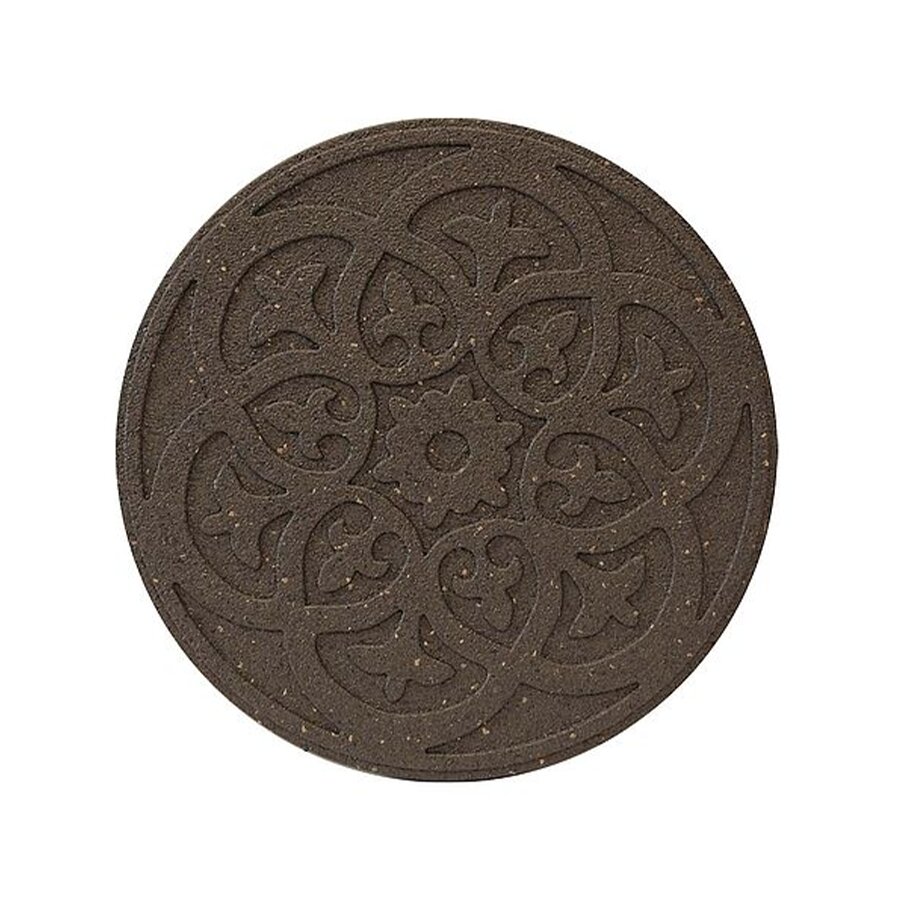 Hnědý gumový zahradní nášlap FLOMA Scroll - délka 46 cm, šířka 46 cm a výška 1,87 cm