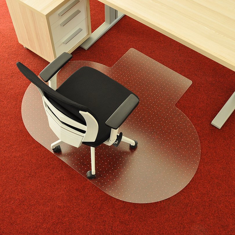 Průhledná ochranná podložka pod židli na koberec FLOMA OCMat Profi - délka 150 cm, šířka 120 cm, výška 0,2 cm